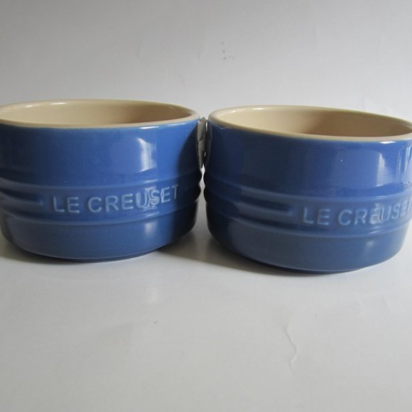 Le Creuset Other - Le Creuset Ramekin Ceramic Stoneware Blue 2 Pieces Set